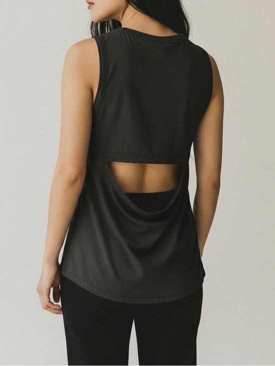 lululemon athletica Tops - Lululemon Open Back Sleeveless Tank Top Black